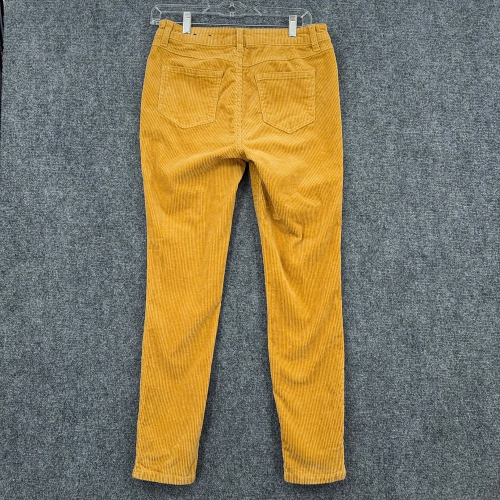 d.jeans Button Fly Corduroy Pants Womens 10‎ Cotton Spandex Mustard Yellow